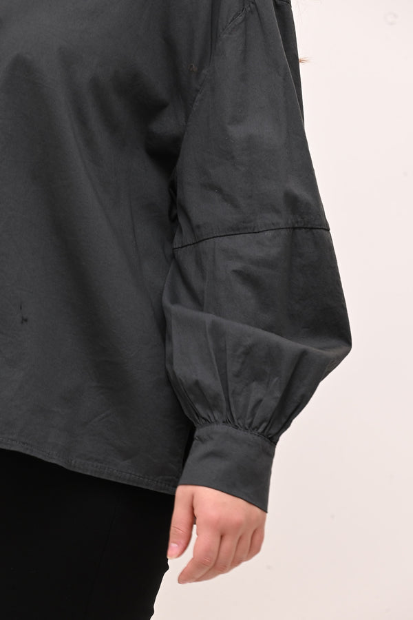 Camicia over manica palloncino - Grigio