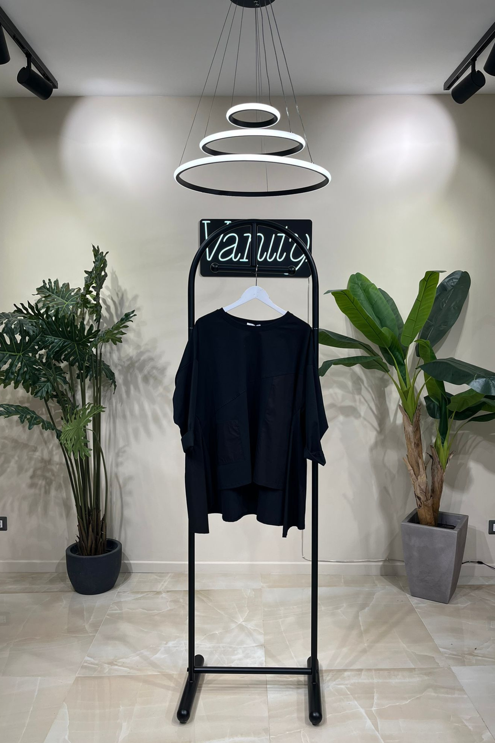 Blusa raso over - Nero