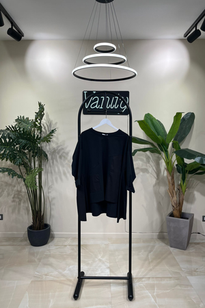 Blusa raso over - Nero