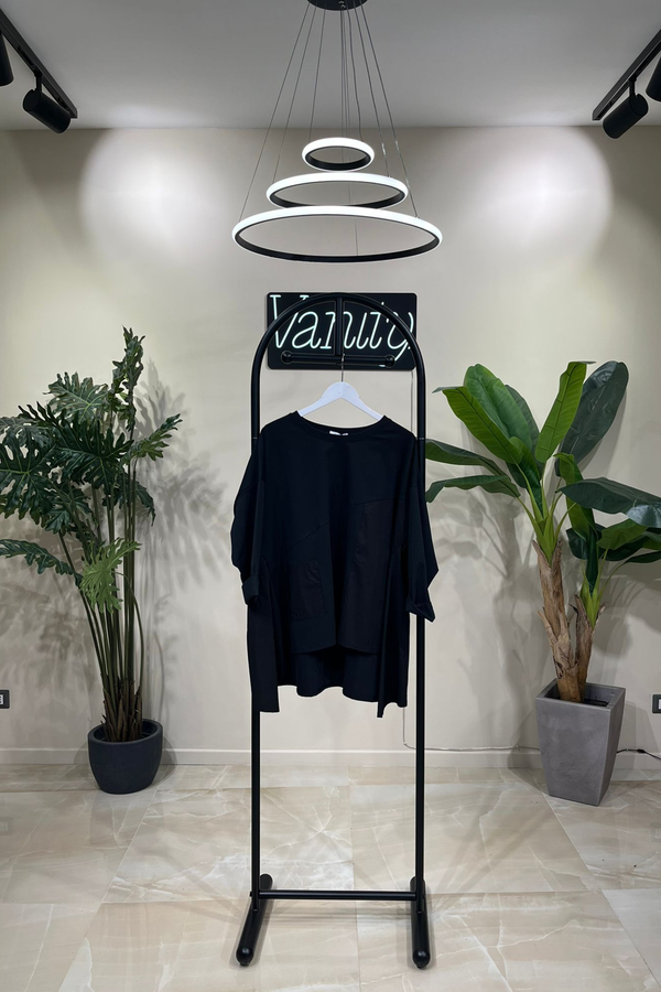 Blusa raso over - Nero