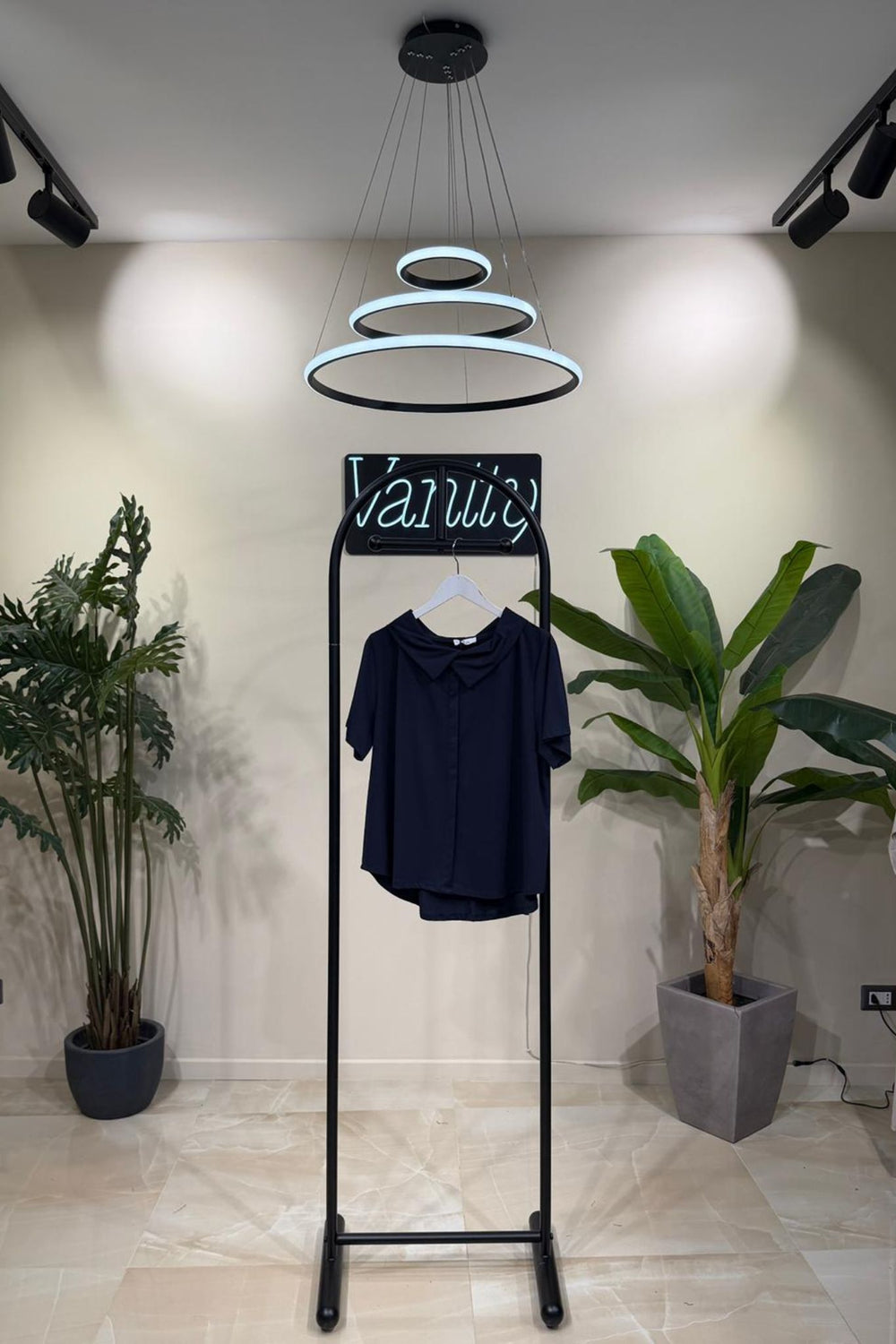 Maglia jersey colletto - Blu