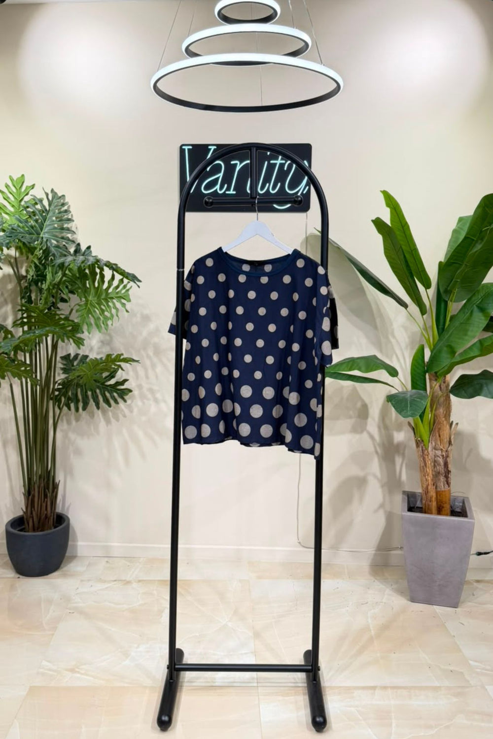 Blusa cotone pois - Blu