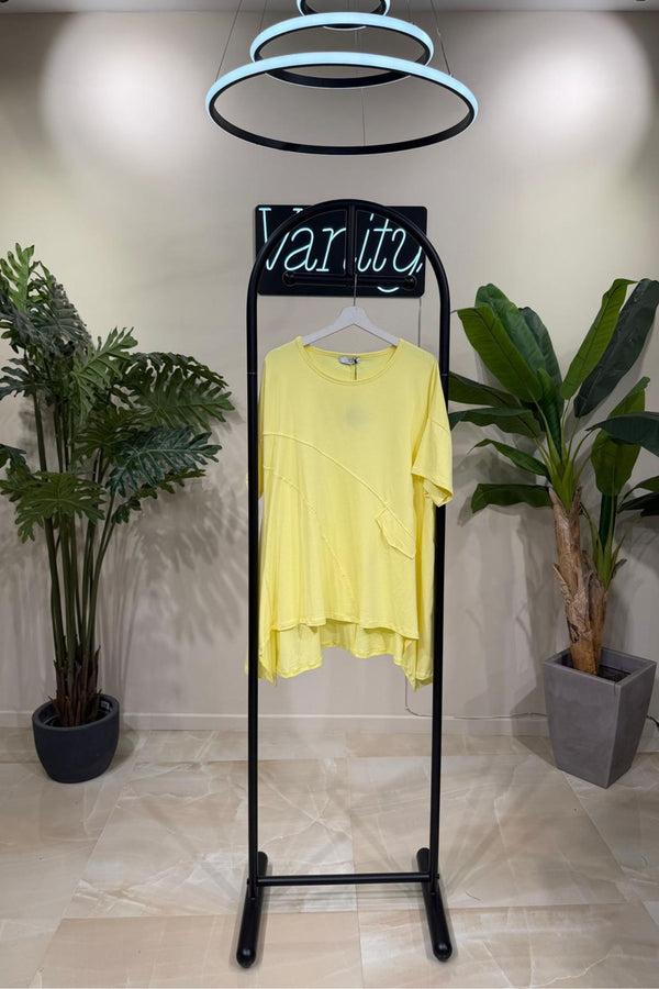 T-shirt tagli e tasca - Lemon