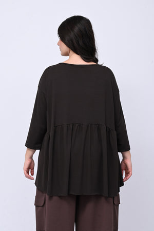 Maglia over balza - Moro