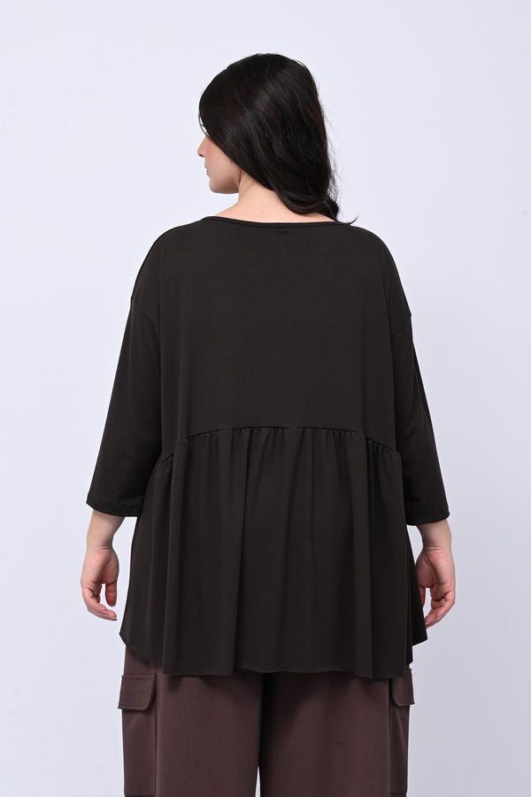 Maglia over balza - Moro