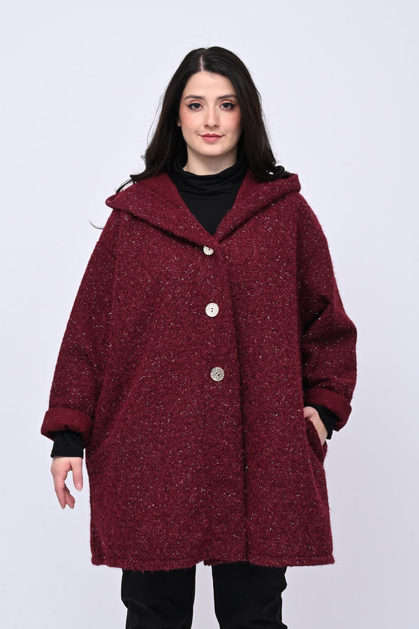 Cappotto bouclè lurex - Vino