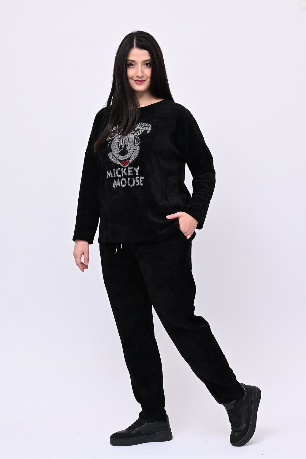 Tuta ciniglia Topolino - Nero