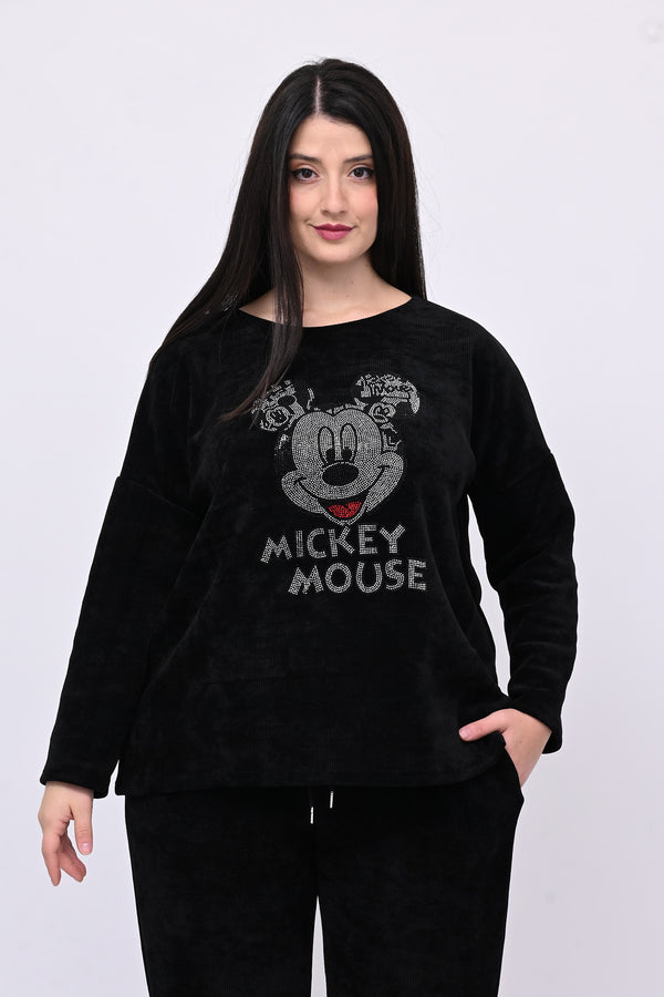 Tuta ciniglia Topolino - Nero