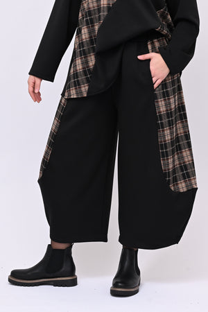 Completo neoprene tartan collo anello - Nero