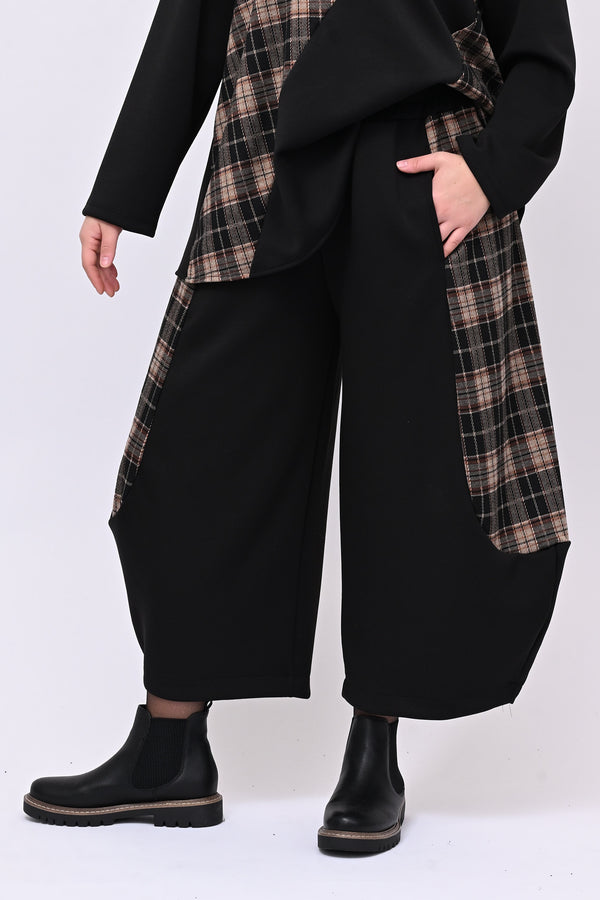 Completo neoprene tartan collo anello - Nero