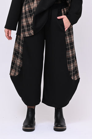 Completo neoprene tartan collo anello - Nero