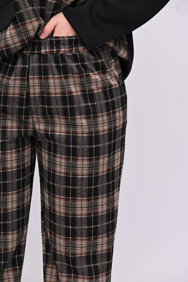 Completo neoprene tartan taschino - Nero