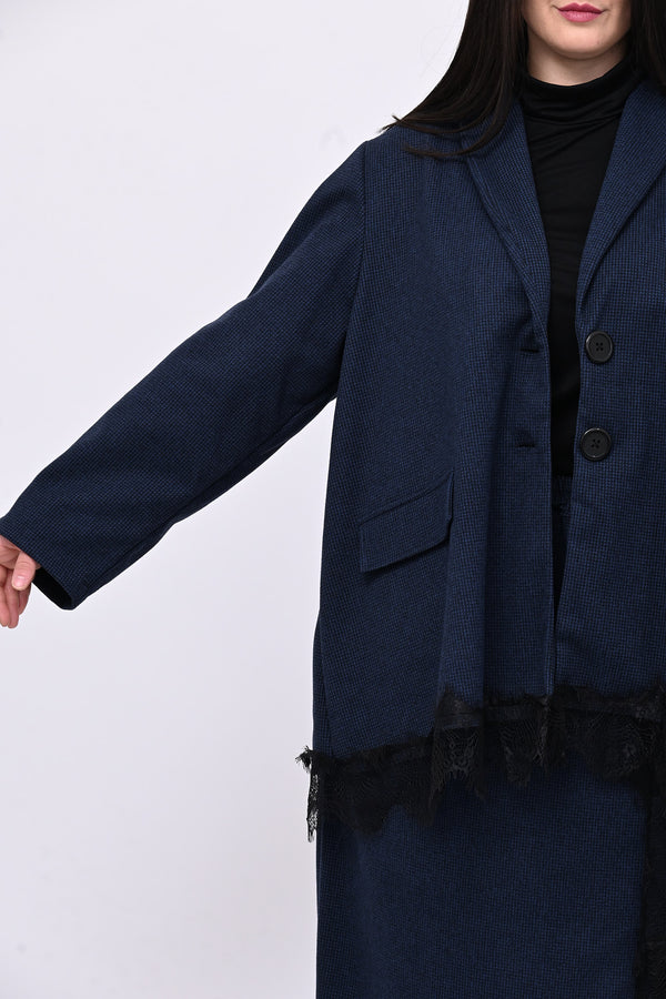 Tailleir piedepull e pizzo - Blu