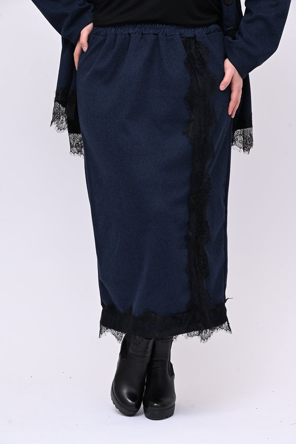 Tailleir piedepull e pizzo - Blu
