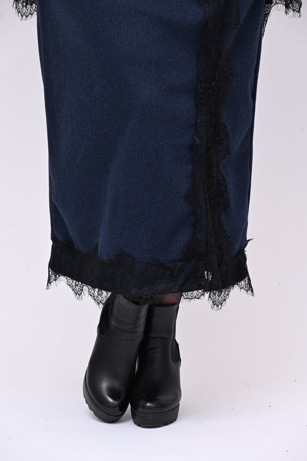 Tailleir piedepull e pizzo - Blu