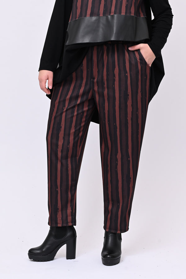 Completo righe ecopelle - Moro