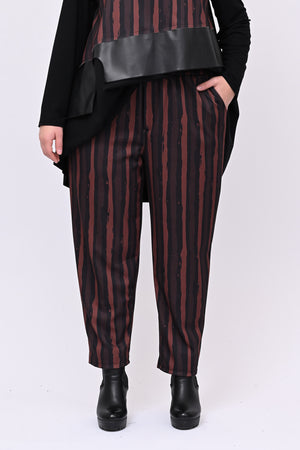 Completo righe ecopelle - Moro