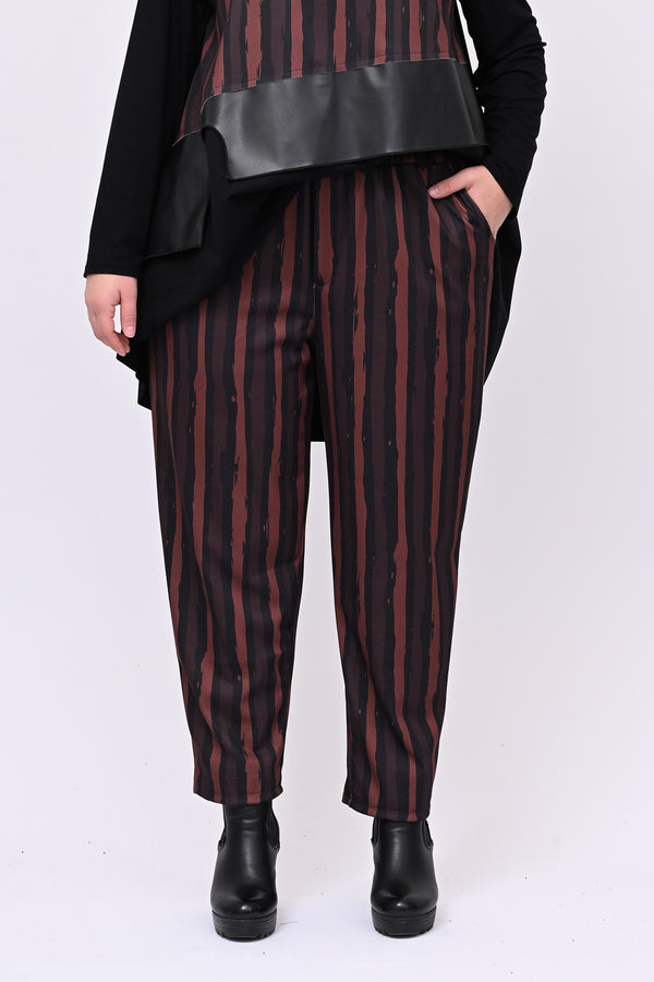 Completo righe ecopelle - Moro