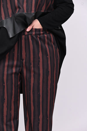 Completo righe ecopelle - Moro