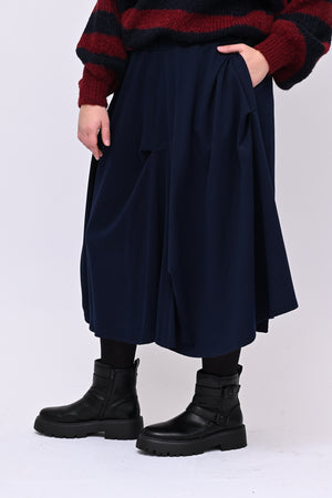 Gonna ruota cuciture - Blu