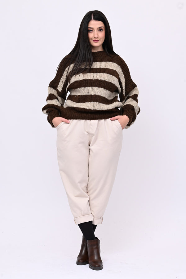 Pantalone punto Milano tasche - Burro