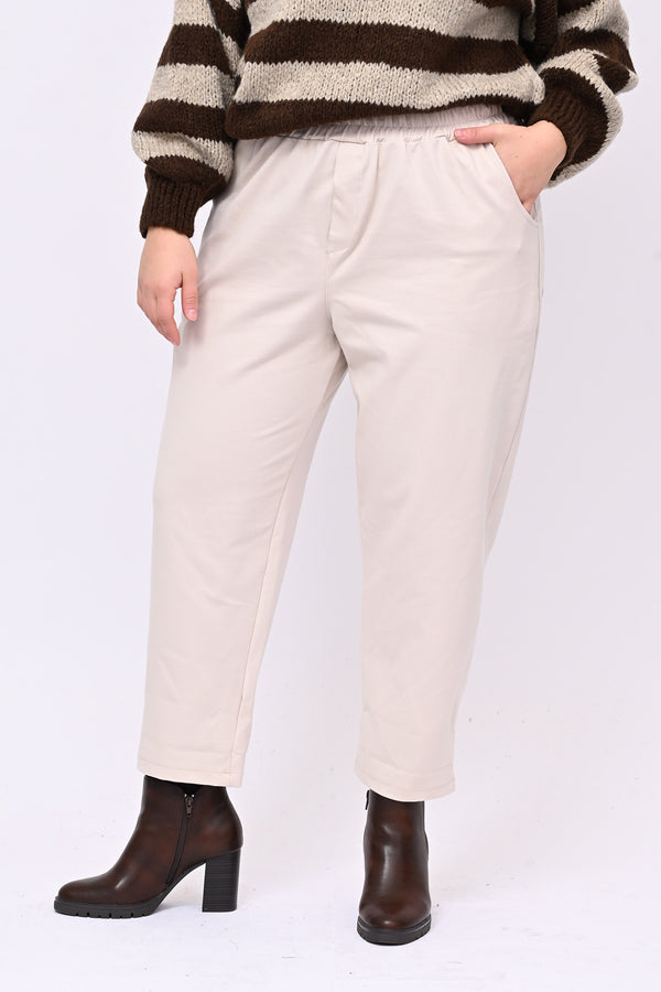 Pantalone punto Milano tasche - Burro
