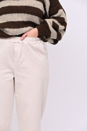 Pantalone punto Milano tasche - Burro