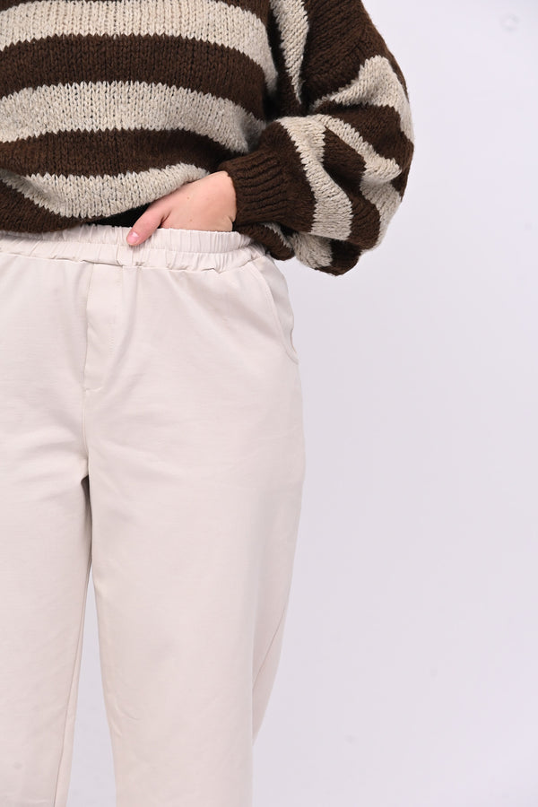 Pantalone punto Milano tasche - Burro
