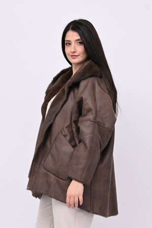 Eco pelliccia double face cappuccio - Castoro