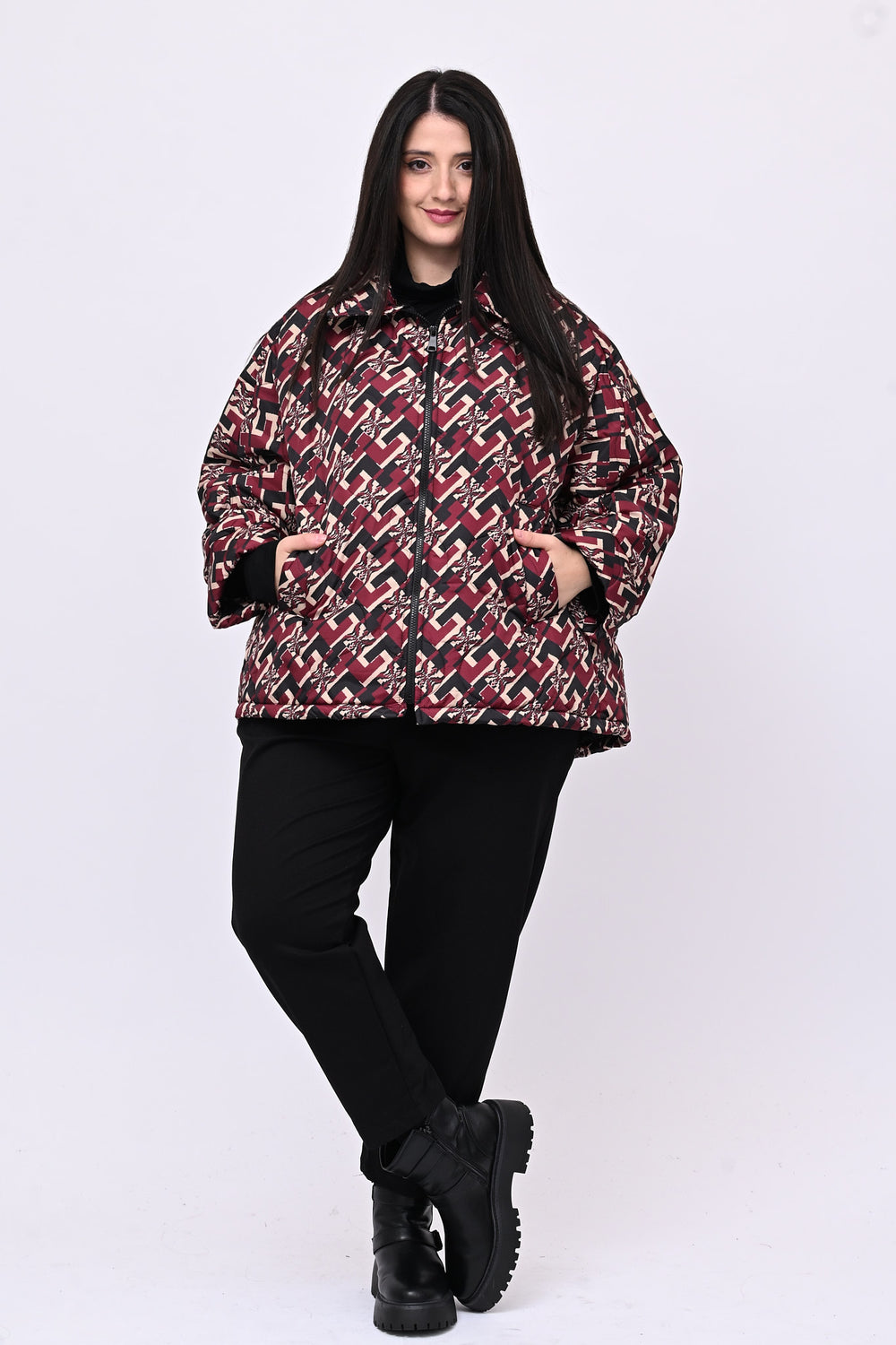 Piumino fantasia onde - Vino