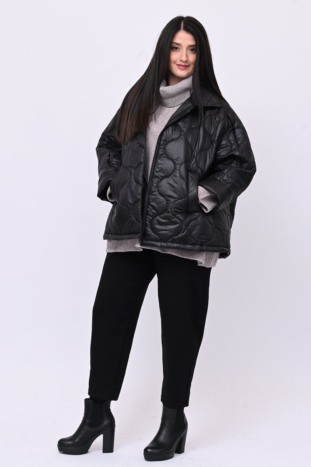 Piumino scatola onde - Nero