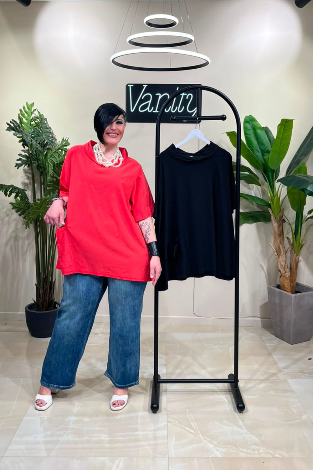 Blusa bengalina tascone - Nero