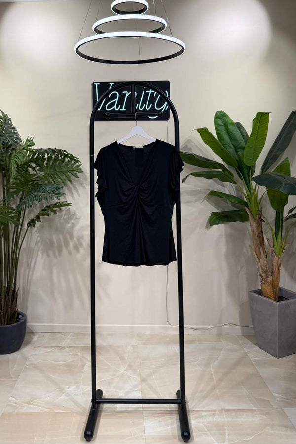 Maglia nodo incrocio - Nero