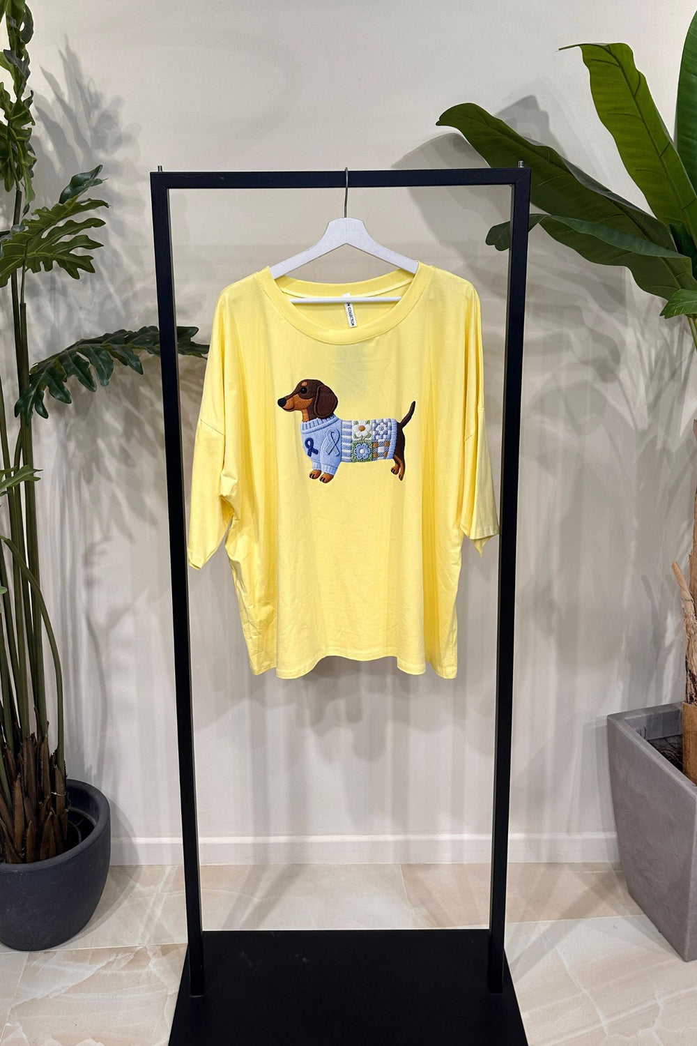 T-shirt scatola bassotto - Giallo