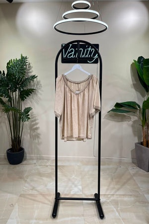 Blusa scollo V merletto - Corda