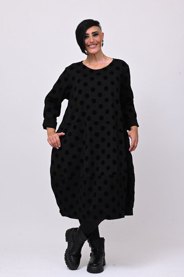 Abito palloncino pois - Nero