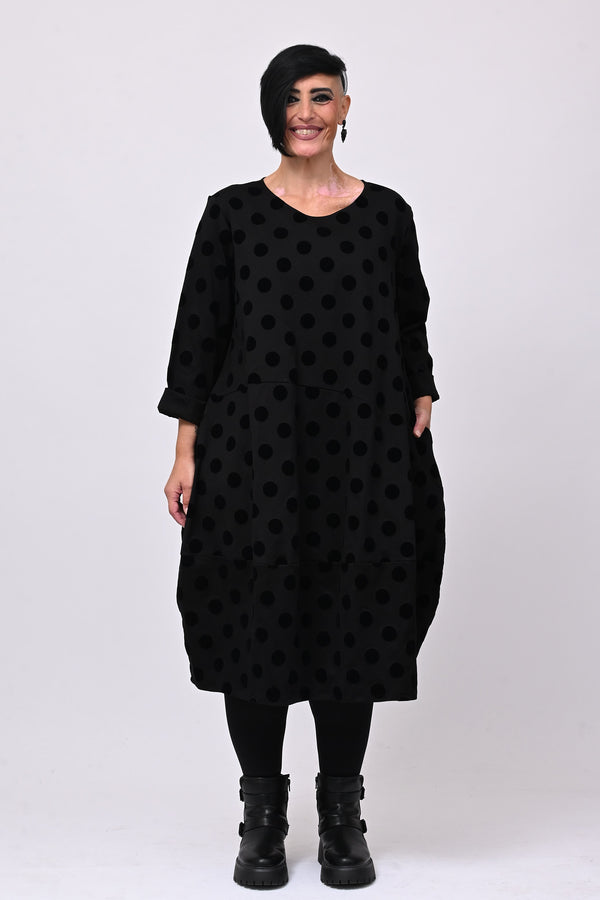 Abito palloncino pois - Nero