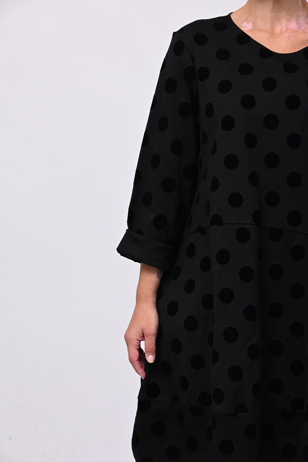 Abito palloncino pois - Nero