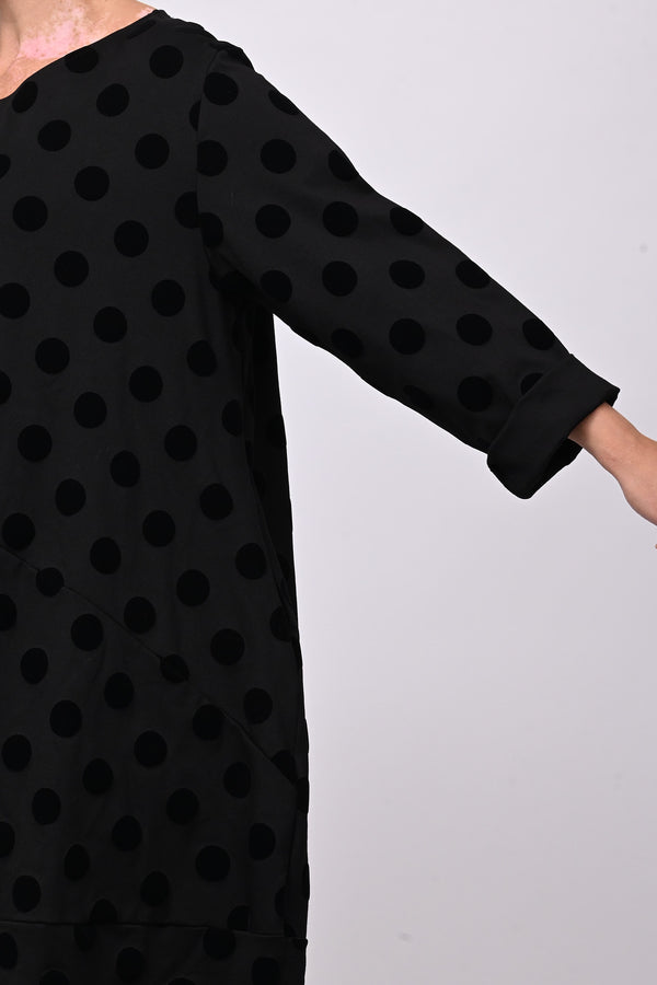 Abito palloncino pois - Nero