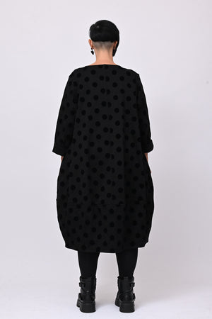 Abito palloncino pois - Nero