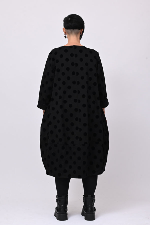 Abito palloncino pois - Nero