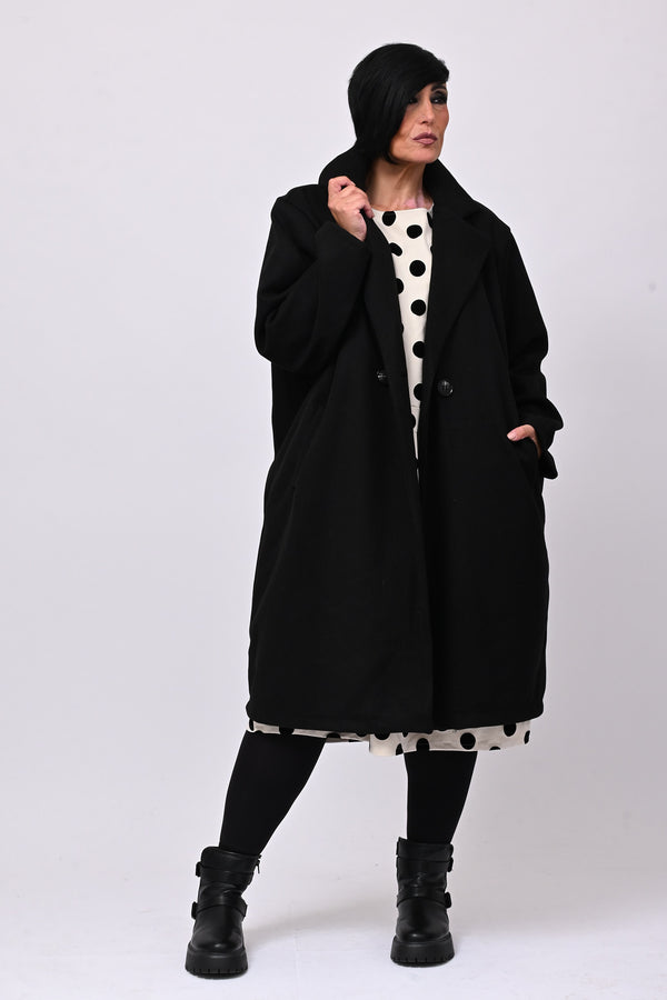 Cappotto over doppio petto - Nero