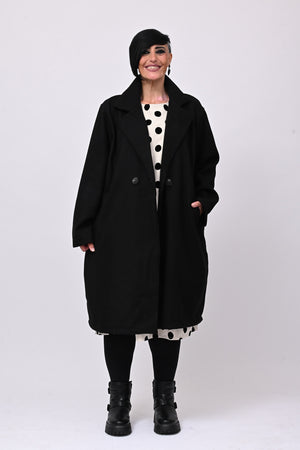 Cappotto over doppio petto - Nero