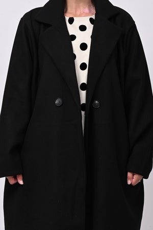 Cappotto over doppio petto - Nero