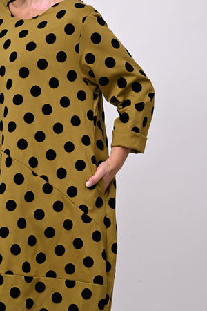 Abito palloncino pois - Oliva