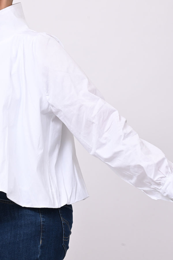 Camicia crop lupetto - Bianco