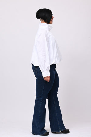 Camicia crop lupetto - Bianco