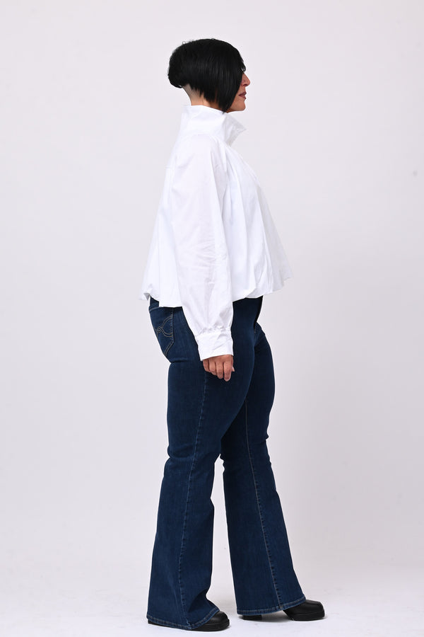 Camicia crop lupetto - Bianco