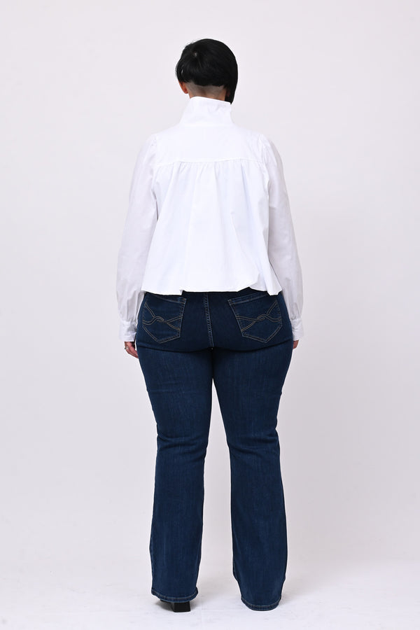 Camicia crop lupetto - Bianco