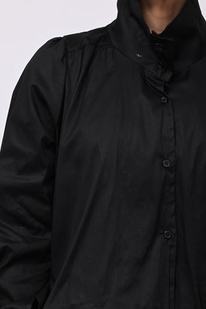 Camicia crop lupetto - Nero